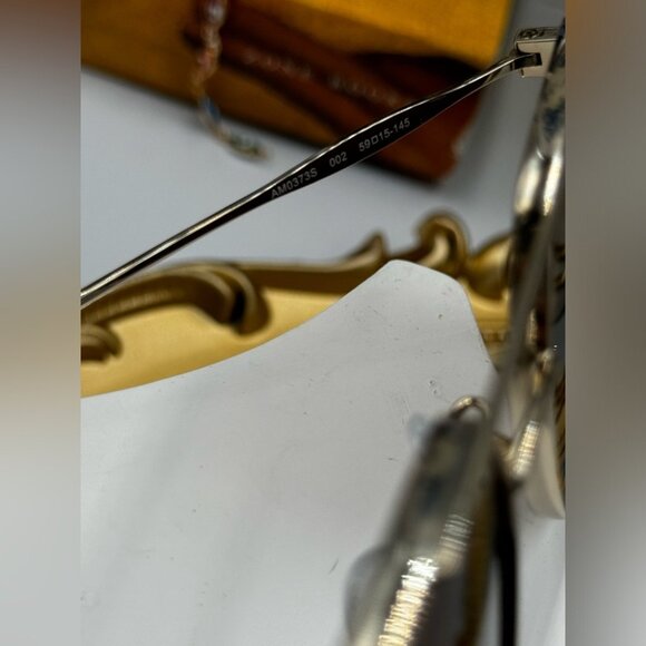 🆕 ALEXANDER MCQUEEN 🧿 NWOT AM0373S 001 Ruthenium Grey Aviator Sunglasses - Picture 14 of 16